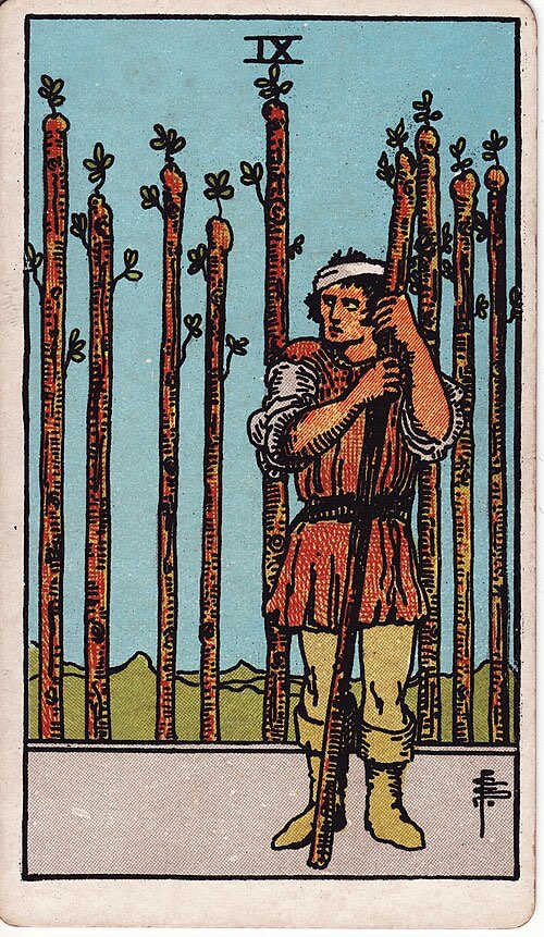 Nine of Wands, Rider-Waite-Smith tarot card