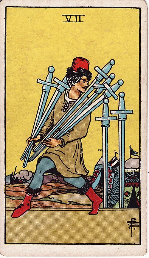 Seven of Swords, Rider-Waite-Smith tarot card