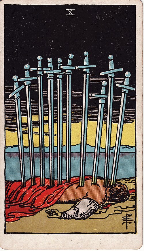 Ten of Swords, Rider-Waite-Smith tarot card