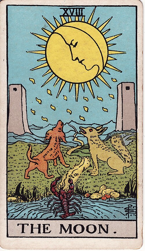 The Moon, Rider-Waite-Smith tarot card