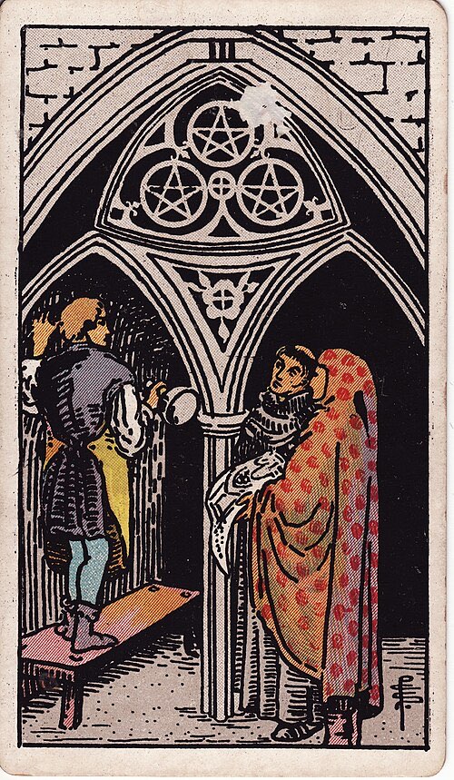 Three of Pentacles, Rider-Waite-Smith tarot card