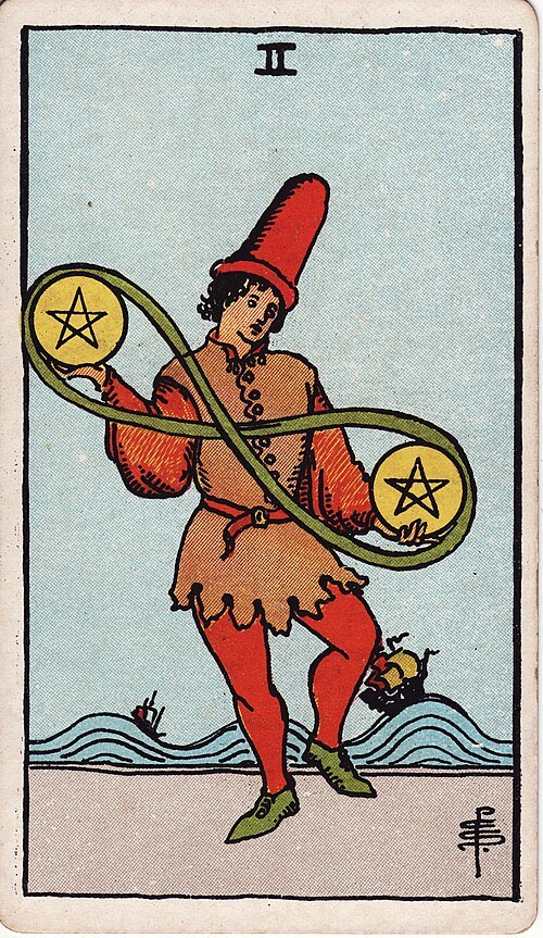 Two of Pentacles, Rider-Waite-Smith tarot card